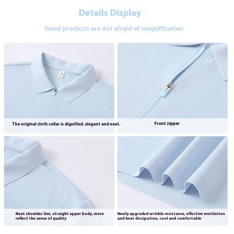 Half Zipper Running T-shirt Quick-drying Sports Polo Shirts