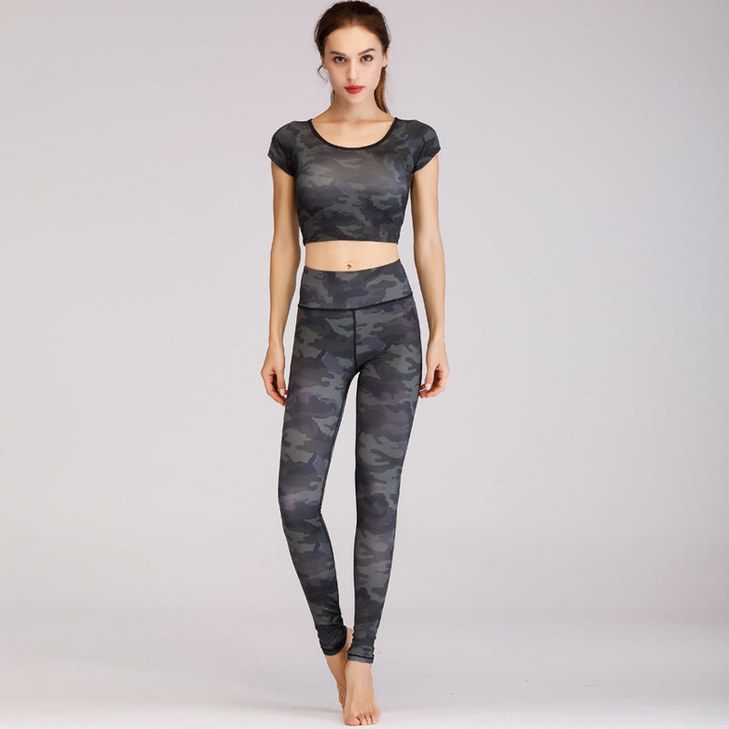 Fashion printed yoga clothes suit women