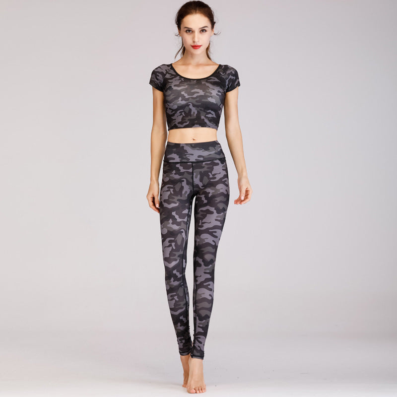 Fashion printed yoga clothes suit women