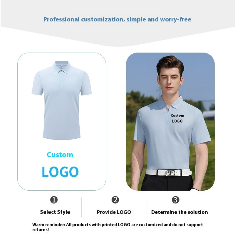Half Zipper Running T-shirt Quick-drying Sports Polo Shirts