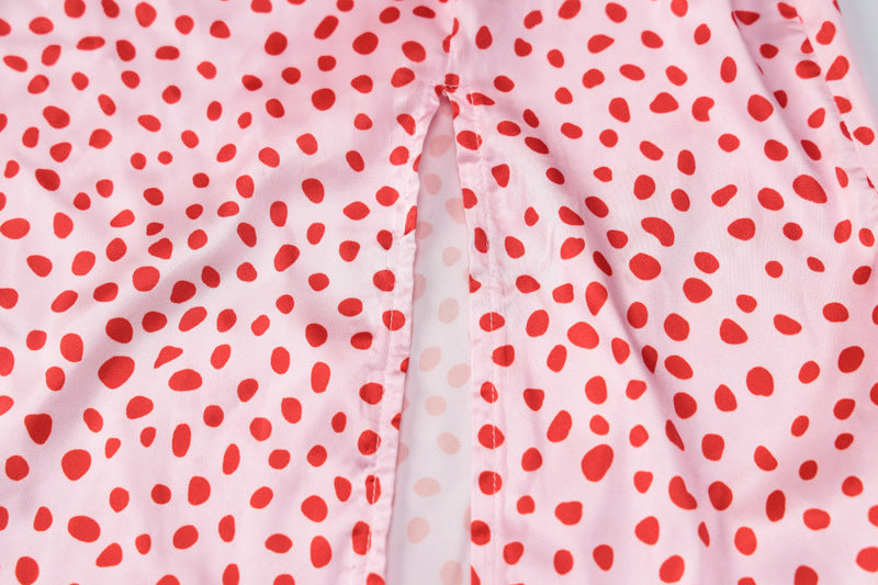 Trendy Slim Print Sling Slit Dress