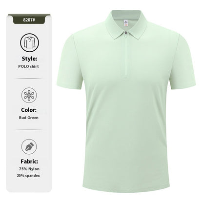 Half Zipper Running T-shirt Quick-drying Sports Polo Shirts