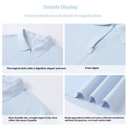 Half Zipper Running T-shirt Quick-drying Sports Polo Shirts